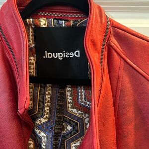 Desigual Red Leather Jacket